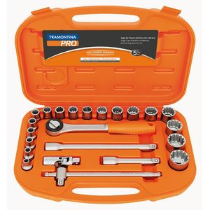 Jogo de Soquetes encaixe 1/2" 08-32mm 23 Peças