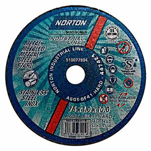 Disco de Corte Norton A60T BF41 Industrial Line 3 Polegadas