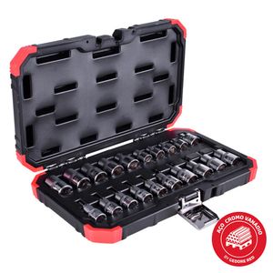 Jogo de Soquetes Gedore Red 3/8" + 1/2" TX R68003020 com 20 Peças