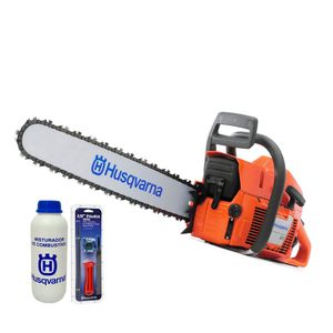 Kit Motosserra Husqvarna 61 Sabre 18 Pol com Afiador 3/8 e Misturador
