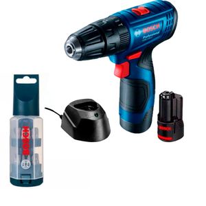 Furadeira e Parafusadeira de Impacto Bosch GSB 120-LI com Jogo de Bits Bosch 25 peças