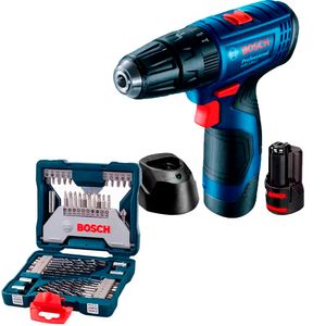 Furadeira e Parafusadeira de Impacto Bosch GSB 120-LI com Kit Bosch X-Line Titânio 43 Peças
