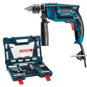 Furadeira Bosch de Impacto GSB 13 RE 650W com Kit 83 peças