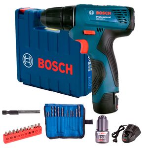 Parafusadeira Furadeira Bosch GSB 120-LI 3/8 Pol e 23 Acessórios