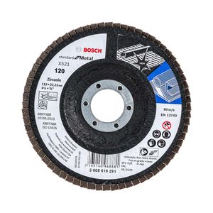 Disco de Lixa Flap Disco Bosch Standard G 120 4.1/2 Pol