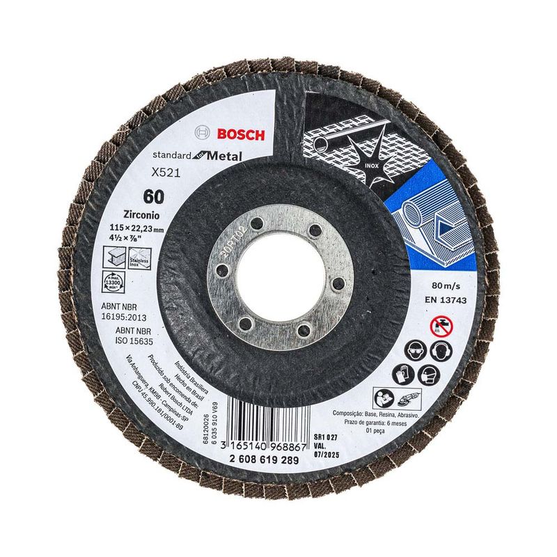 Disco-de-Lixa-Flap-Disc-Bosch-Standard-G-60-4.1-2-Pol