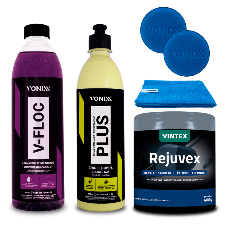 Kit-Vonixx-Limpeza-Automotiva-Hobista-V-FLOC-e-PLUS-500ml