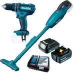 Parafusadeira-e-Furadeira-de-Impacto-Makita-DHP482Z-e--Aspirador-de-Po-DCL180Z-com-2-Baterias-1-Carregador-e-Maleta