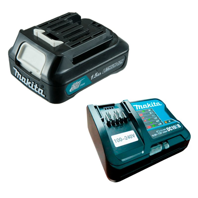 Kit-Aparador-de-Cerca-Viva-a-Bateria-Makita-UH201DZ-12V-com-1-Bateria-Makita-12V-e-1-Carregador