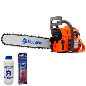 Kit Motosserra Husqvarna 272 XP Sabre 18 Pol com Afiador 3/8 e Misturador