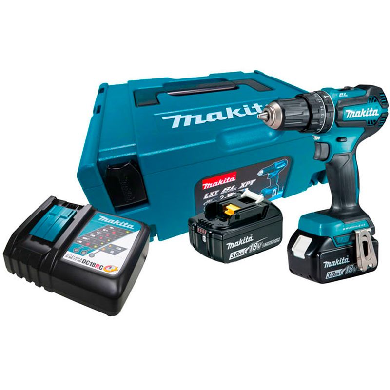 Parafusadeira-e-Furadeira-de-Impacto-Makita-DHP485RFJ-a-Bateria-18V-com-2-Baterias-e-Carregador