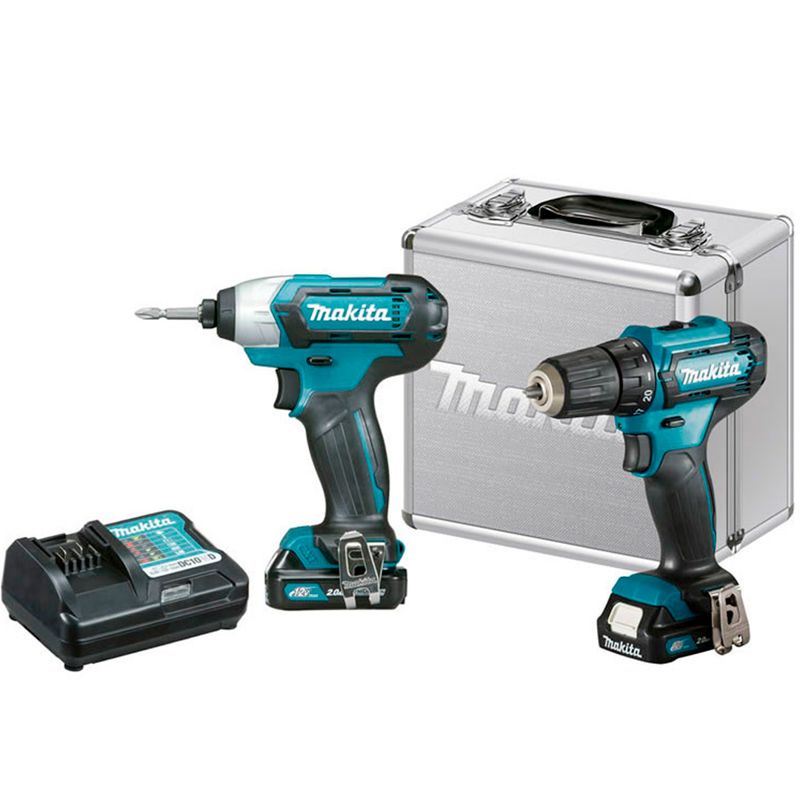 Combo-Furadeira-e-Parafusadeira-DF333D-Parafusadeira-de-Impacto-TD110D-a-Bateria-Makita