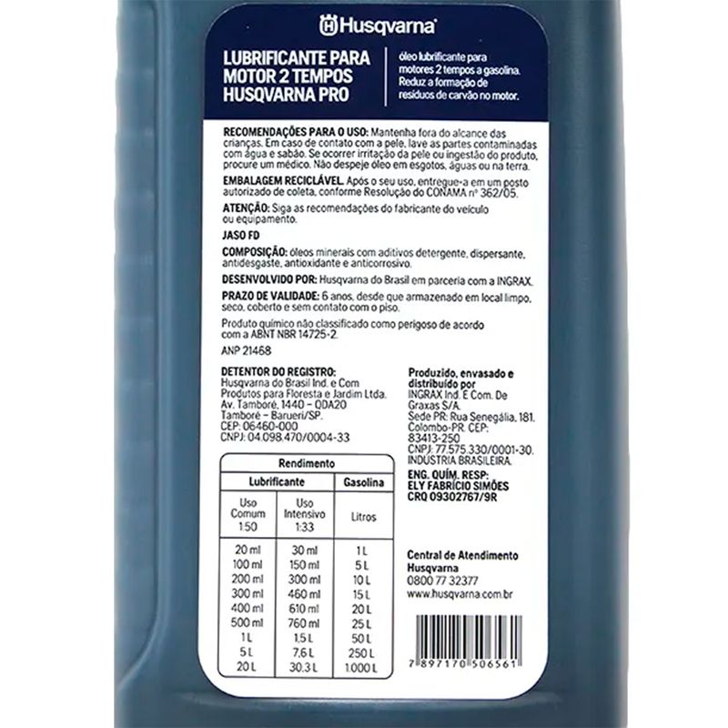 Oleo-Lubrificante-Husqvarna-Premium-Para-Motor-2-Tempos-500-Ml