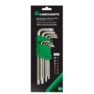 Jogo de Chave Torx Carbografite com 9 peças