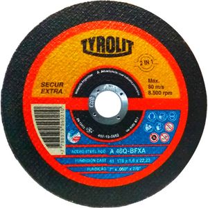 Disco de Corte Tyrolit Secur Inox de 7 Polegadas A46Q BFXA