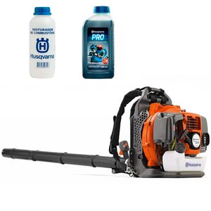 Kit de Soprador de Folhas Husqvarna 350BT C/ Óleo Lubrificante E Misturador