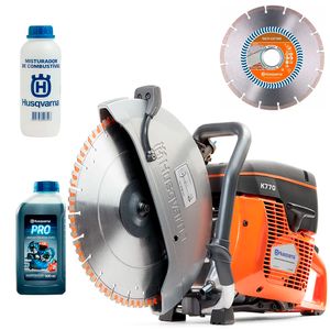 Kit de Cortador de Piso K770 a Gasolina Husqvarna Com Disco Diamantado