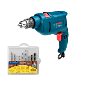 Kit Furadeira Bosch De Impacto GSB450 com Jogo De Brocas Tramontina