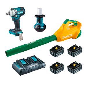 Kit Soprador a Bateria DUB362 Makita com Chave de Impacto e Refletor