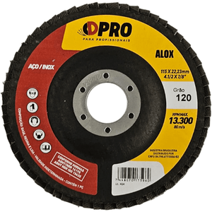 Disco de Lixa Flap DPRO 4.1/2” Grão 120