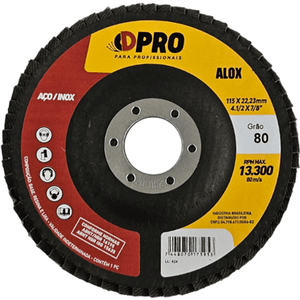 Disco de Lixa Flap DPRO 4.1/2” Grão 80