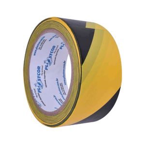 Fita Adesiva Zebrada Plastcor para demarcação 48x30mm