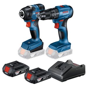 Kit Furadeira/Parafusadeira de Impacto GSB 185-LI e Chave de Impacto GDR 18V-200 Bosch 18V e 2 Baterias 2.0Ah