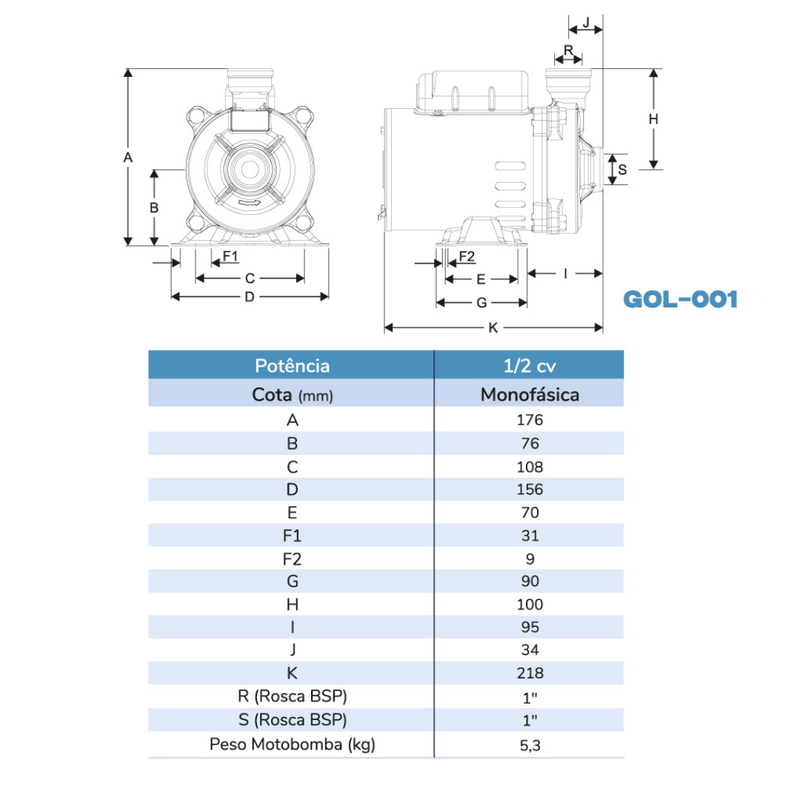 Motobomba Centrifuga Monoestagio Scharpia GOL-001 -3-