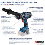 Parafusadeira e Furadeira Impacto Bosch GSB 18V-150 com Carregador e Bateria -2-